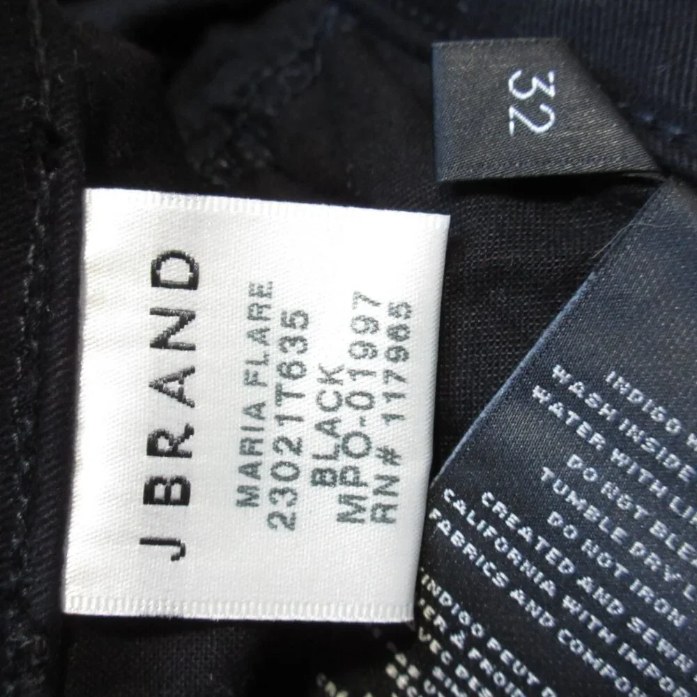 NWT J Brand Maria Flare in Black High Rise Velvet Stretch Trouser Pants 32 x 33½